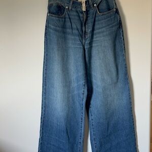 Madewell Super Wide-Leg Blue Jeans in Fannin